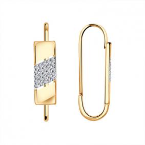 Золотые серьги Красносельский ювелир РСд3640 с фианитом РСд3640 фото