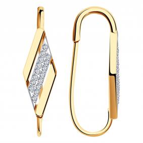 Золотые серьги Красносельский ювелир РСд3706 с фианитом РСд3706 фото