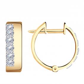 Золотые серьги Красносельский ювелир РСд3732 с фианитом РСд3732 фото