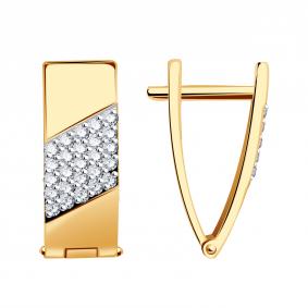 Золотые серьги Красносельский ювелир РСд3943 с фианитом РСд3943 фото