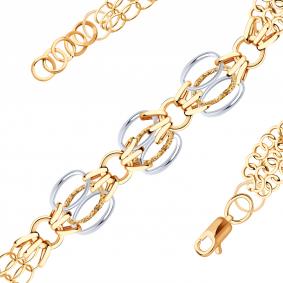 Золотой браслет плетение Фантазийное Радуга РТ-26110 РТ-26110 фото