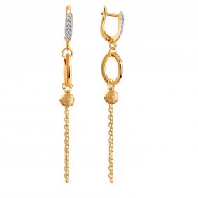 Золотые серьги Радуга РТ-944КА-2 с фианитом РТ-944КА-2 фото