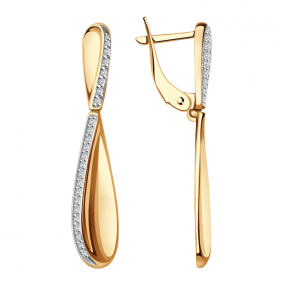 Золотые серьги Красносельский ювелир Рс3578 с фианитом Рс3578 фото