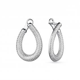 Серебряные серьги Дар С-2306р00 с фианитом С-2306р00 фото