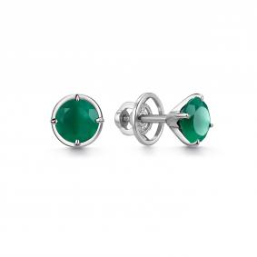 Серебряные серьги Дар С-2446рс409 с агатом С-2446рс409 фото