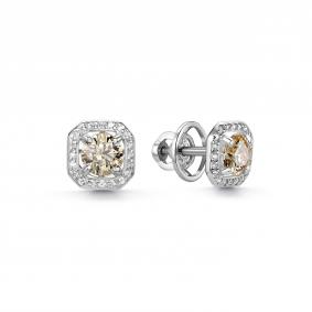 Серебряные серьги Дар С-2452рс162000 с фианитом и муассанитом С-2452рс162000 фото