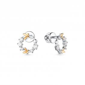 Серебряные серьги Дар С-2468рз00 с фианитом С-2468рз00 фото