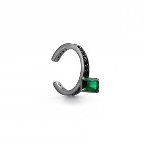 Серебряные серьги Дар С-2820чрс409216 с фианитом и агатом С-2820чрс409216 фото