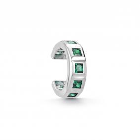 Серебряные серьги Дар С-2824рс133 с изумрудом и кварцем С-2824рс133 фото