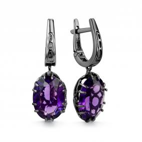 Серебряные серьги Дар С-3284чрк401 с аметистом С-3284чрк401 фото