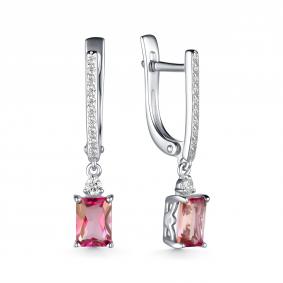 Серебряные серьги Дар С-3693рс413100 с топазом и фианитом С-3693рс413100 фото