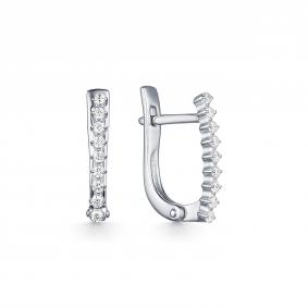 Серебряные серьги Дар С-3721р00 с фианитом С-3721р00 фото