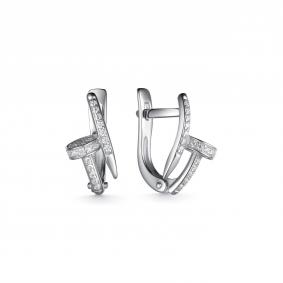 Серебряные серьги Дар С-3746р200 с фианитом С-3746р200 фото