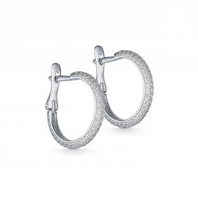 Серебряные серьги Дар С-3756р00 с фианитом С-3756р00 фото