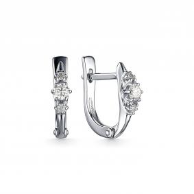 Серебряные серьги Дар С-3884рс1612800 с фианитом и муассанитом С-3884рс1612800 фото