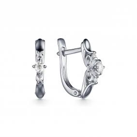 Серебряные серьги Дар С-3898рс1612800 с фианитом и муассанитом С-3898рс1612800 фото