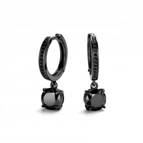 Серебряные серьги Дар С-3963чрс16140216 с фианитом и муассанитом С-3963чрс16140216 фото