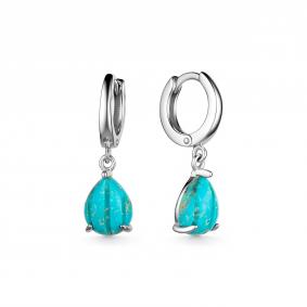Серебряные серьги Дар С-4022рк438 с бирюзой С-4022рк438 фото