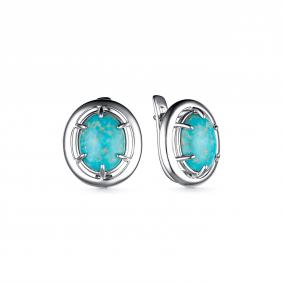 Серебряные серьги Дар С-4040рс438 с бирюзой С-4040рс438 фото