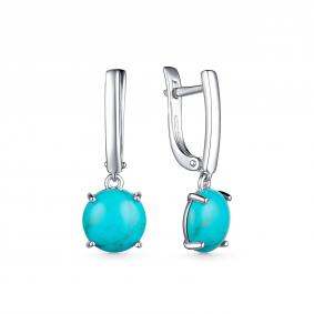 Серебряные серьги Дар С-4049рк438 с бирюзой С-4049рк438 фото