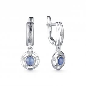Серебряные серьги Дар С-4058рк46400 с фианитом и танзанитом С-4058рк46400 фото