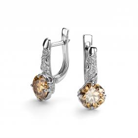 Серебряные серьги Дар С-4067рс162000 с фианитом и муассанитом С-4067рс162000 фото