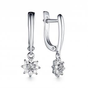 Серебряные серьги Дар С-4068рс00 с фианитом С-4068рс00 фото
