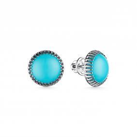 Серебряные серьги Дар С-4077рк438 с бирюзой С-4077рк438 фото