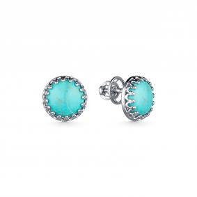 Серебряные серьги Дар С-4078рк438 с бирюзой С-4078рк438 фото