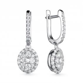Серебряные серьги Дар С-4103рс1612800 с фианитом и муассанитом С-4103рс1612800 фото