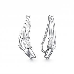 Серебряные серьги Дар С-4104р00 с фианитом С-4104р00 фото