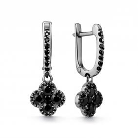 Серебряные серьги Дар С-4113чрс416216 с фианитом и шпинелью С-4113чрс416216 фото