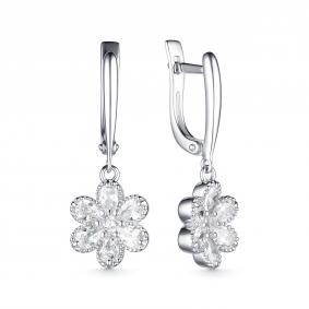 Серебряные серьги Дар С-4117рс200 с фианитом С-4117рс200 фото