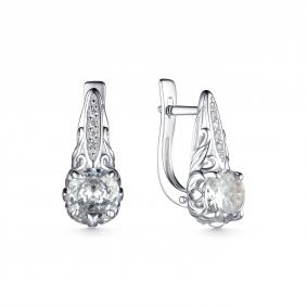 Серебряные серьги Дар С-4119рс200 с фианитом С-4119рс200 фото