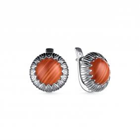 Серебряные серьги Дар С-5044рк466 с сердоликом С-5044рк466 фото