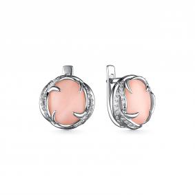 Серебряные серьги Дар С-5053рк117100 с фианитом и опалом С-5053рк117100 фото