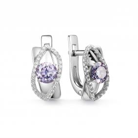 Серебряные серьги Дар С-5071рс1616500 с фианитом и муассанитом С-5071рс1616500 фото