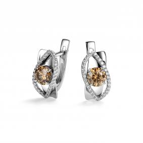 Серебряные серьги Дар С-5071рс162000 с фианитом и муассанитом С-5071рс162000 фото