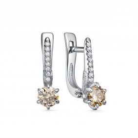 Серебряные серьги Дар С-5088рс162000 с фианитом и муассанитом С-5088рс162000 фото