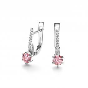 Серебряные серьги Дар С-5088рс167100 с фианитом и муассанитом С-5088рс167100 фото