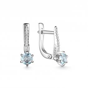 Серебряные серьги Дар С-5088рс40200 с топазом и фианитом С-5088рс40200 фото