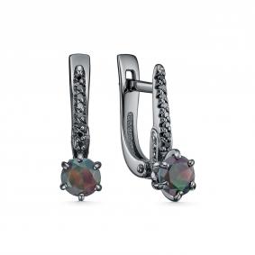 Серебряные серьги Дар С-5088чрс11716416 с опалом и шпинелью С-5088чрс11716416 фото