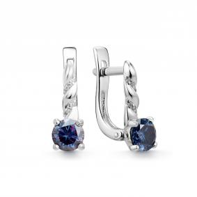 Серебряные серьги Дар С-5139рс1616300 с фианитом и муассанитом С-5139рс1616300 фото