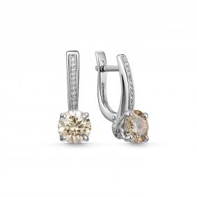 Серебряные серьги Дар С-5140рс162000 с фианитом и муассанитом С-5140рс162000 фото