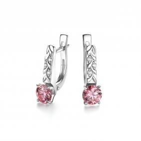 Серебряные серьги Дар С-5143рс167100 с фианитом и муассанитом С-5143рс167100 фото