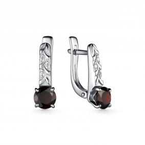 Серебряные серьги Дар С-5143рс40400 с фианитом и гранатом С-5143рс40400 фото