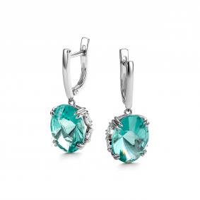 Серебряные серьги Дар С-5146рс3149200/2 с фианитом и ситаллом С-5146рс3149200/2 фото