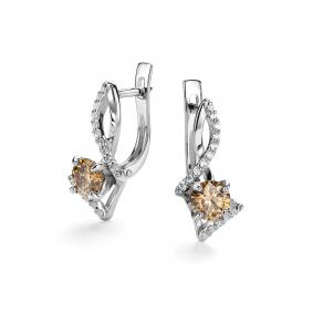 Серебряные серьги Дар С-5157рс162000 с фианитом и муассанитом С-5157рс162000 фото