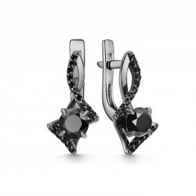 Серебряные серьги Дар С-5157чрс11716216 с фианитом и опалом С-5157чрс11716216 фото