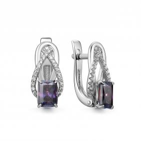Серебряные серьги Дар С-5160рс1616300 с фианитом и муассанитом С-5160рс1616300 фото